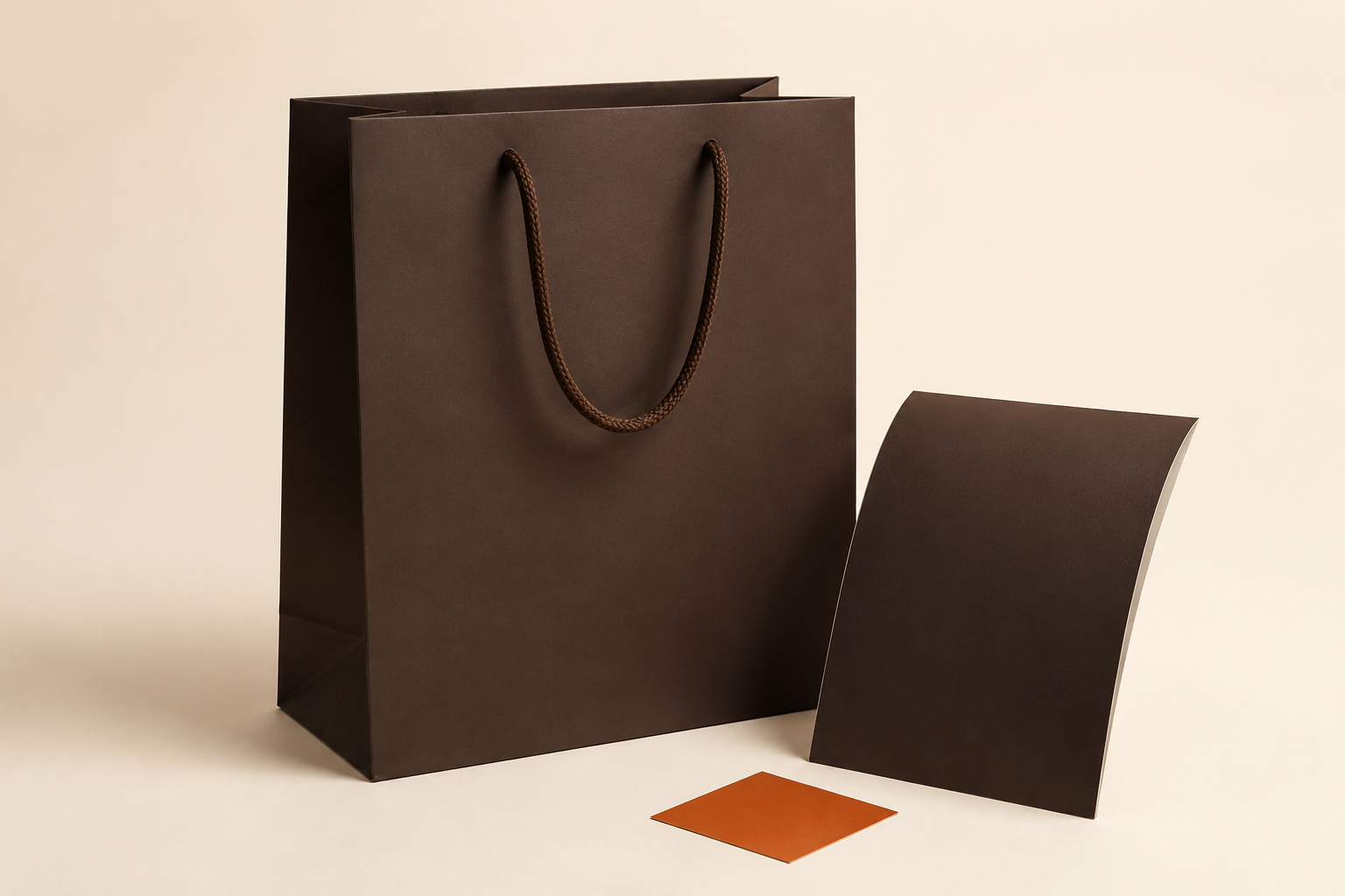 Paper shopping bag with a matte laminated surface