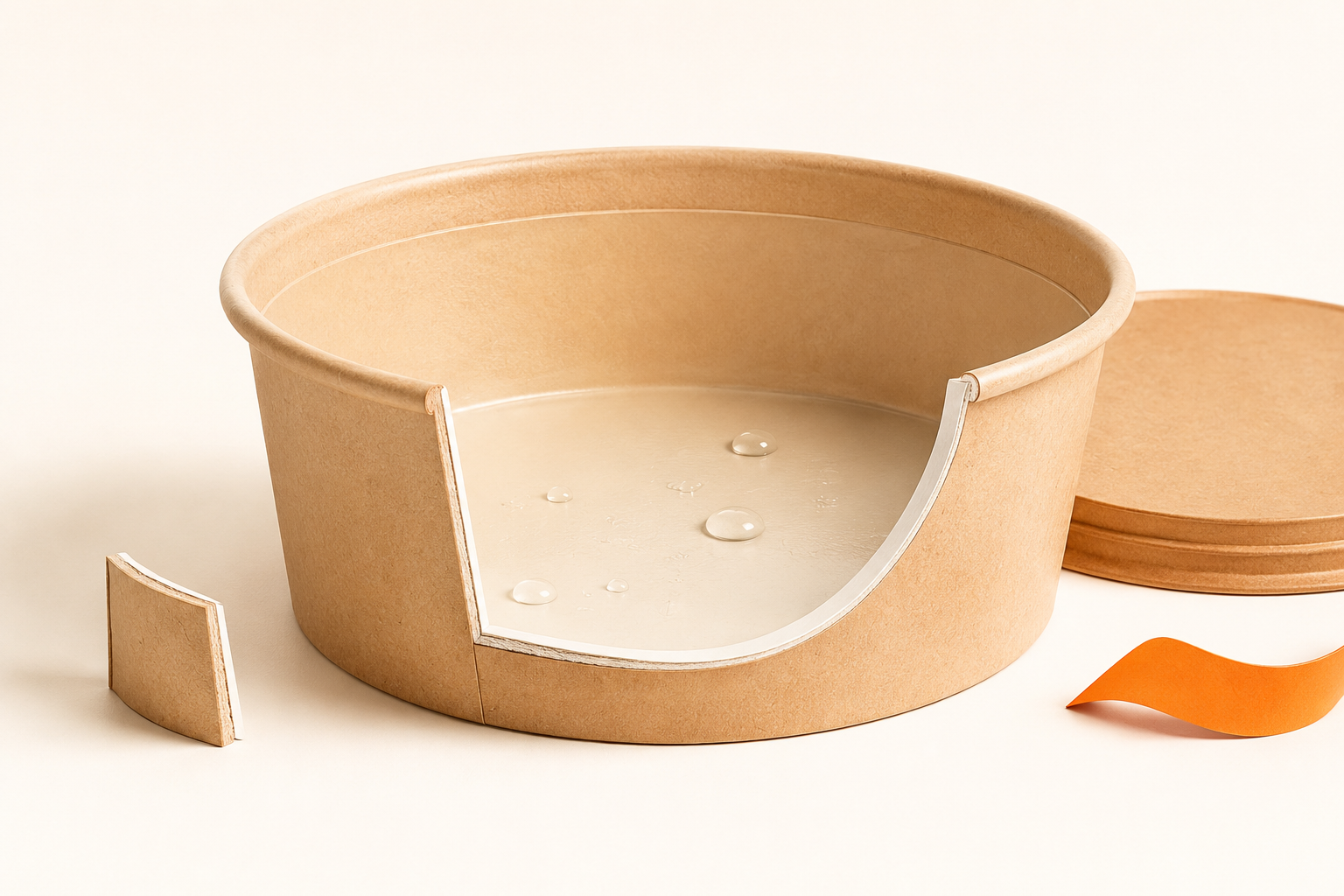Paper bowl board with a water-based barrier coating