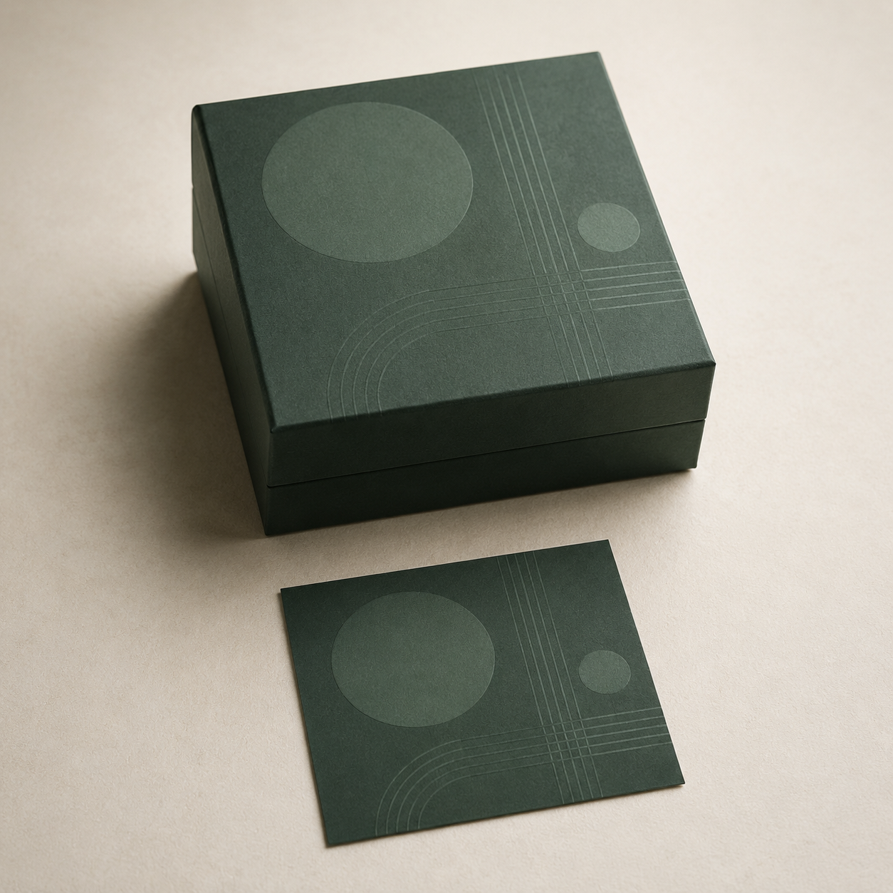 Representative paper box with a low-sheen matte laminated surface