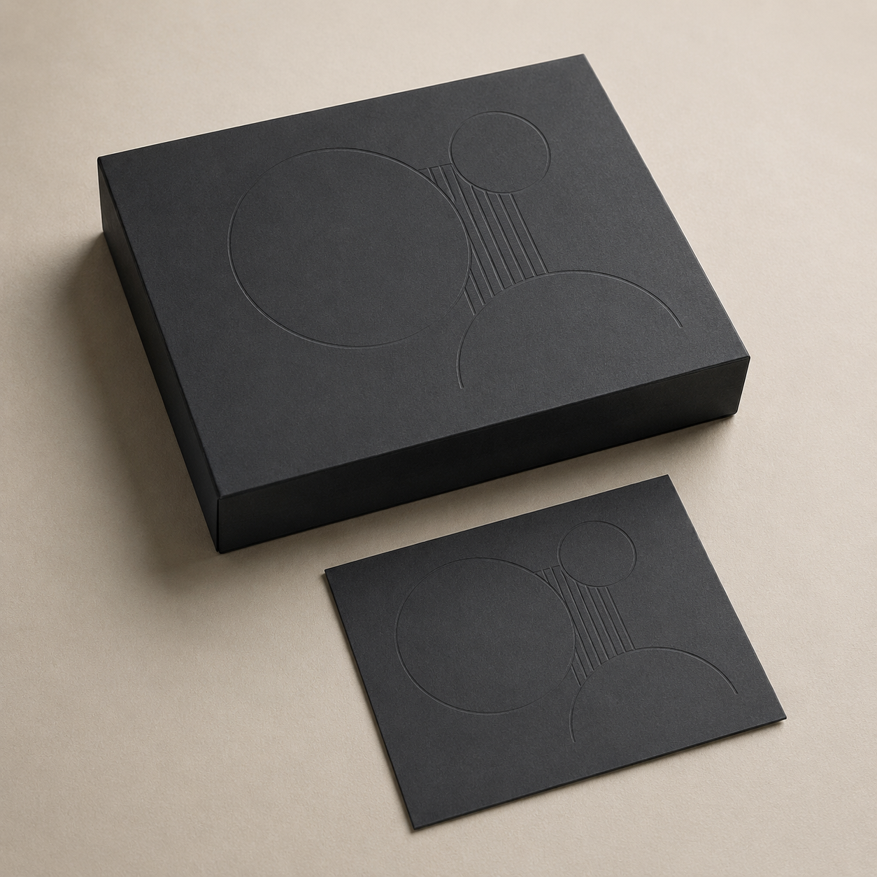 Representative charcoal paper box with a soft-touch matte surface