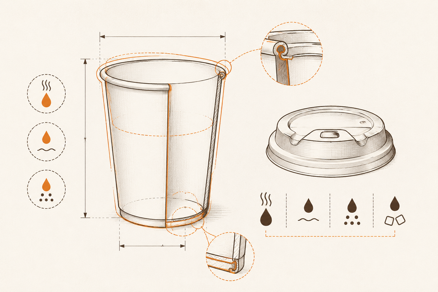 Paper cup capacity planning, drink-use references, lid options, and board samples