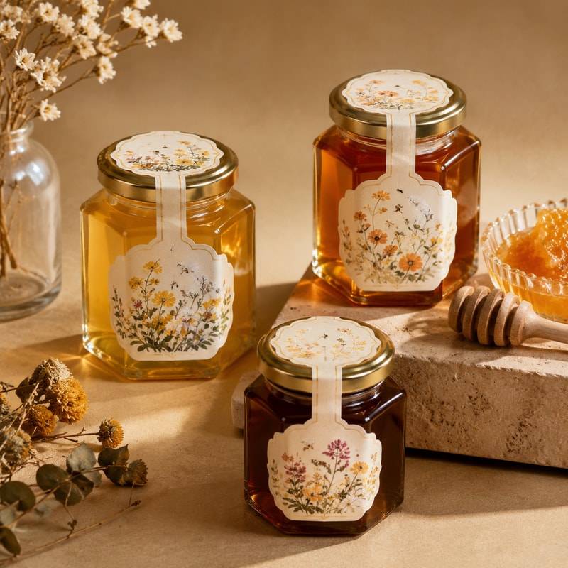 Honey Jar Die-Cut Label Sticker