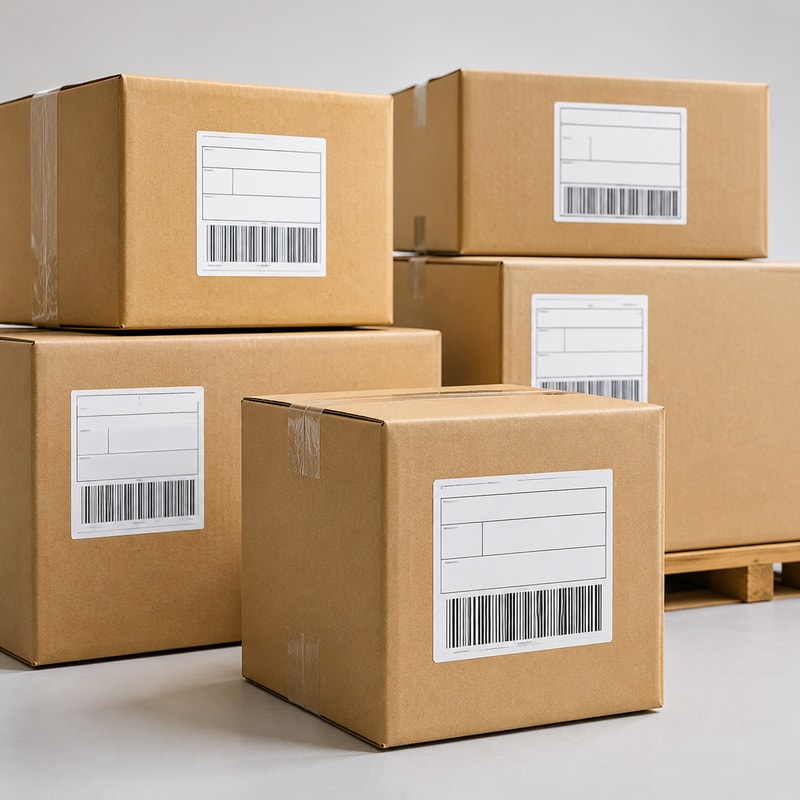 Shipping Carton Barcode Label Sticker