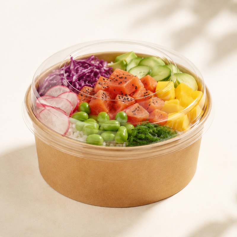 Poke Bowl with Clear Lid