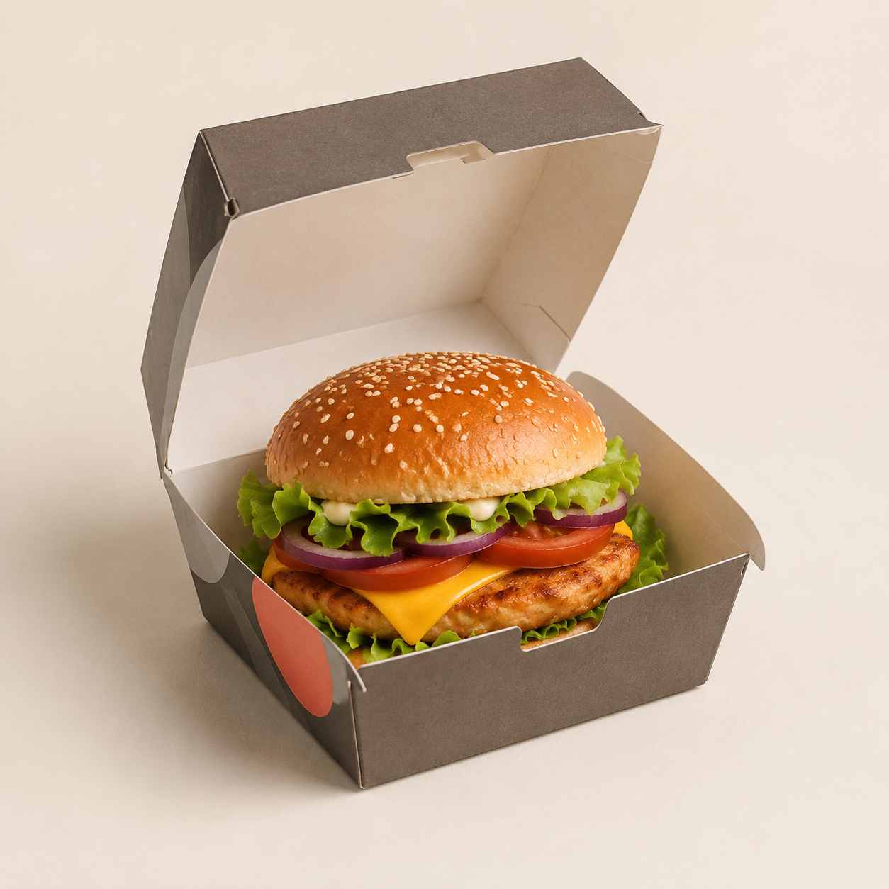 Burger Clamshell Takeaway Box