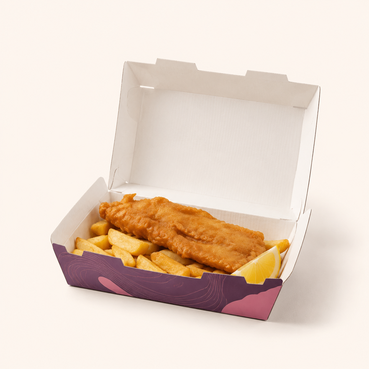 Fish and Chips Clamshell Food Box