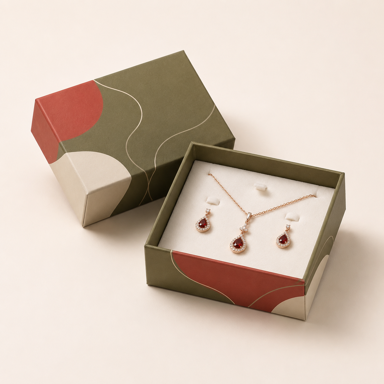 Jewelry Set Lid and Base Box