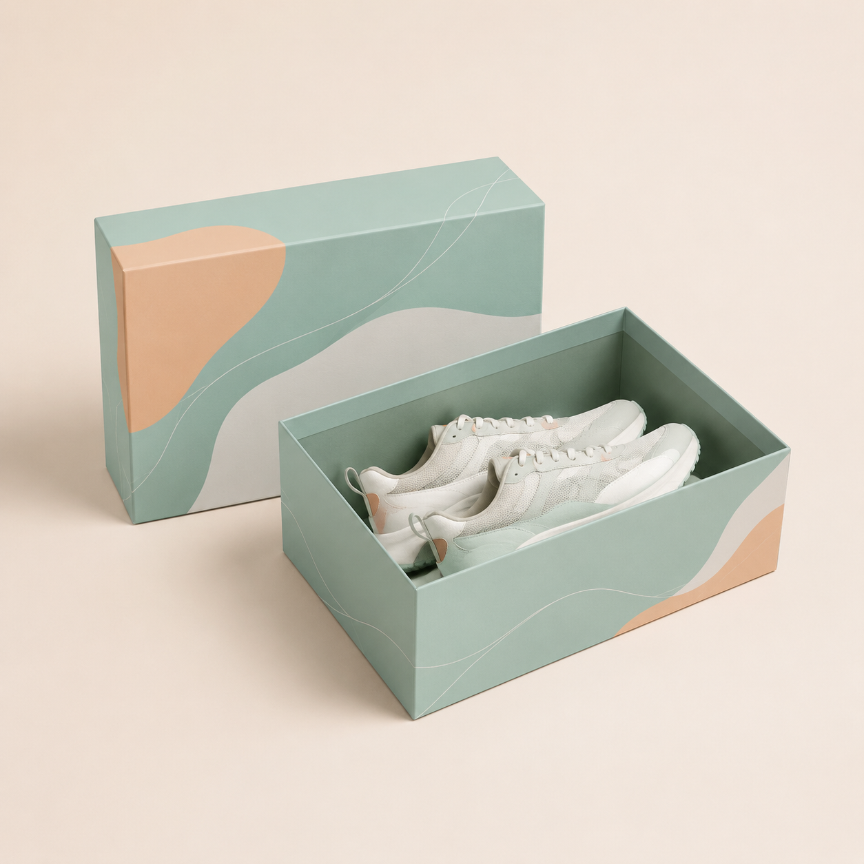 Running Shoe Lid and Base Box