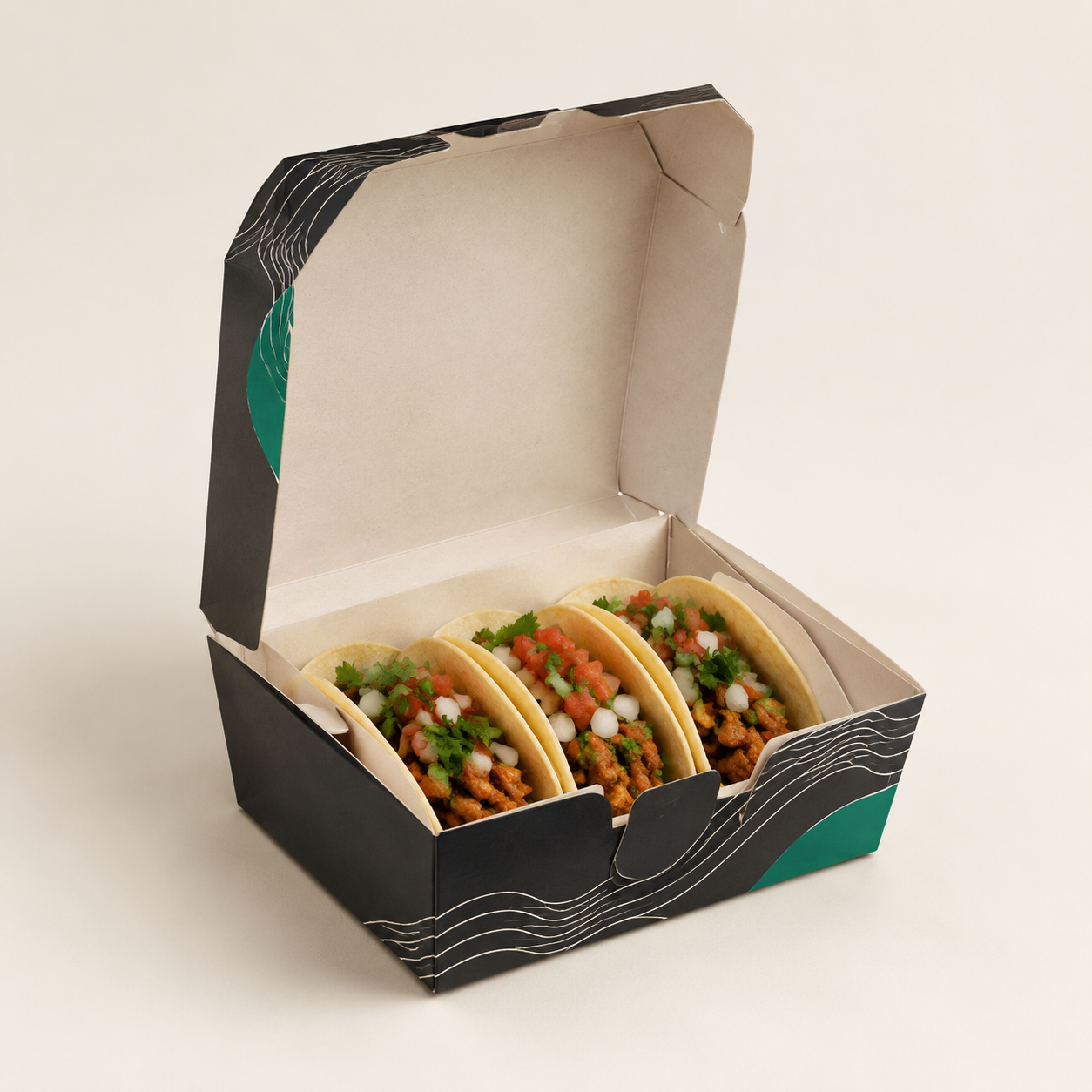 Taco Clamshell Food Box