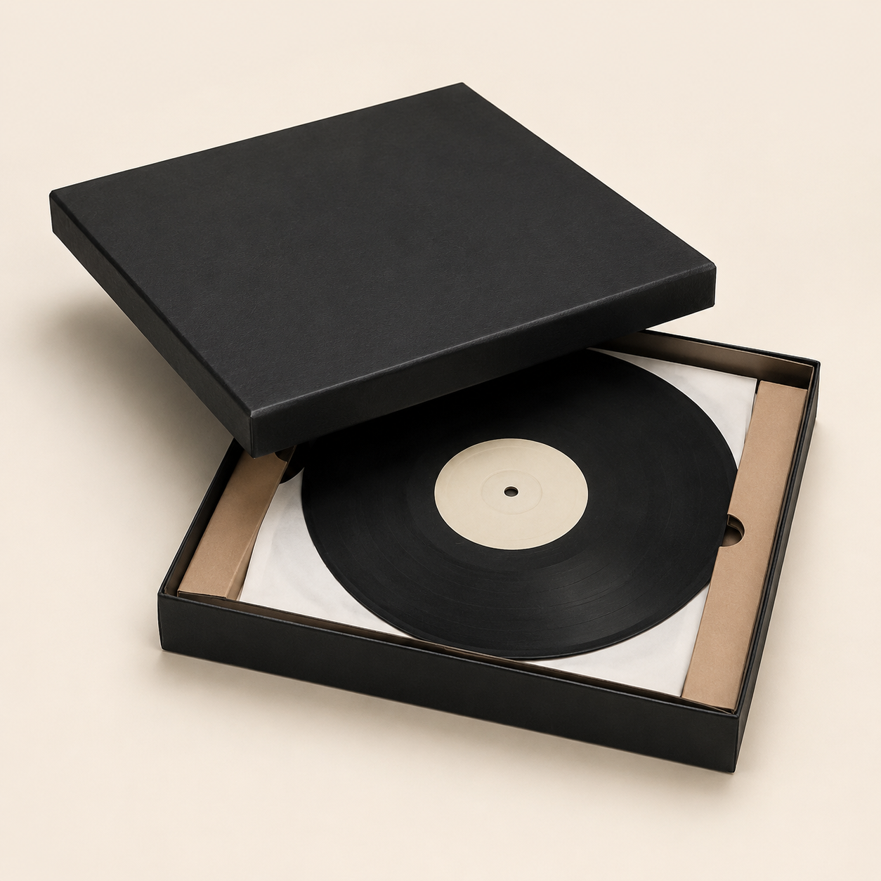 Vinyl Record Lid and Base Box